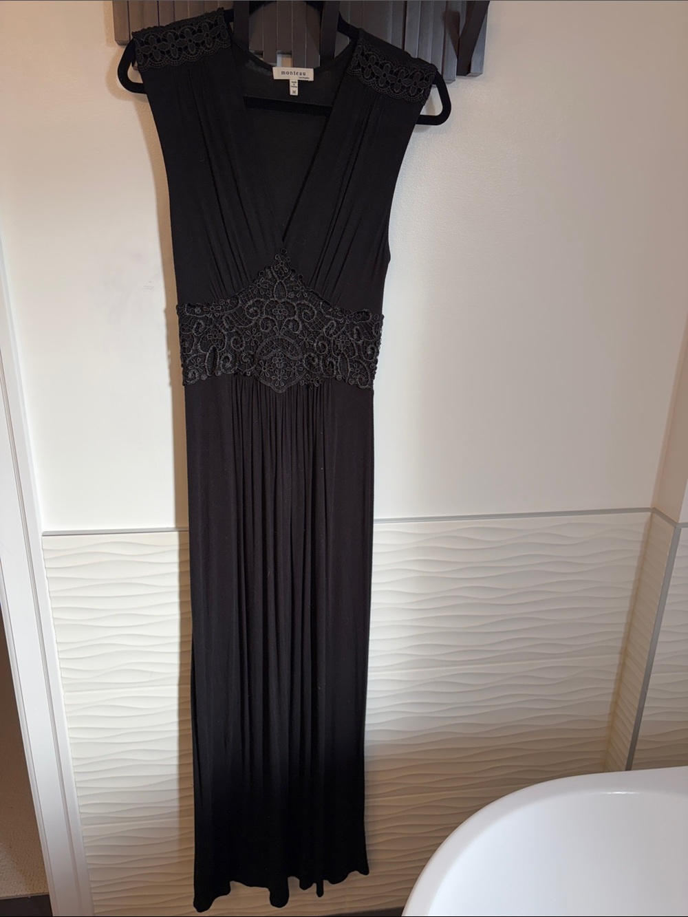 Monteau Maxi Dress with Lace Crochet Detail